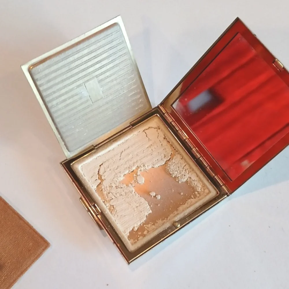 🌸 Vintage Art Deco Elgin America Powder Compact Gold Silver Lotus Tree 40s